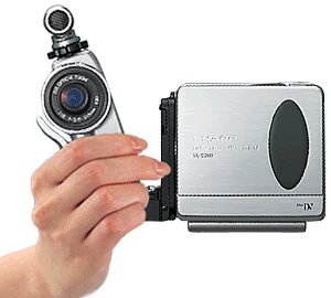 Sharp's VL-DD10 LCD Digital ViewCam in video camera configuration. Courtesy of Sharp Corp.