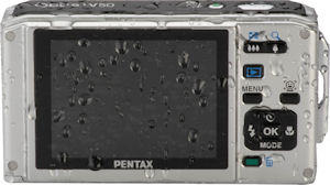 Pentax's Optio W60 digital camera. Courtesy of Pentax, with modifications by Michael R. Tomkins. Click for a bigger picture!