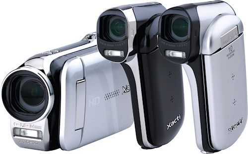 Left to right: Sanyo's VPC-GH2, VPC-CG102, and VPC-CG20 digital camcorders. Photo provided by Sanyo North America Corp. Click for a bigger picture!