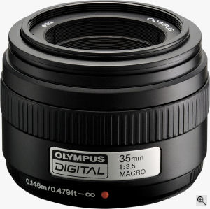 Olympus' Zuiko 35mm f3.5 lens. Courtesy of Olympus, with modifications by Michael R. Tomkins. Click for a bigger picture!