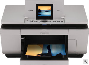 Canon's PIXMA MP960 all-in-one. Courtesy of Canon, with modifications by Michael R. Tomkins. Click for a bigger picture!