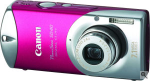 Canon's Powershot SD40 digital camera. Courtesy of Canon, with modifications by Michael. R. Tomkins. Click for a bigger picture!