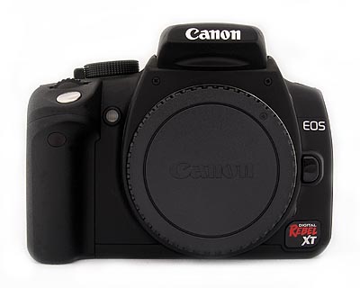 canon rebel xt eos 350d. Now that the grip is out of the way, we can talk about the rest of the Rebel XT. We received the black body version of the Canon Rebel XT,