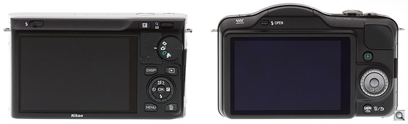 Nikon J1 vs Panasonic GF3 Back