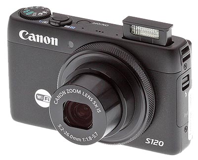 Canon S120 review -- angle left with flash