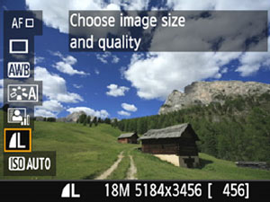 Canon T5 Review -- Quick menu, Live View