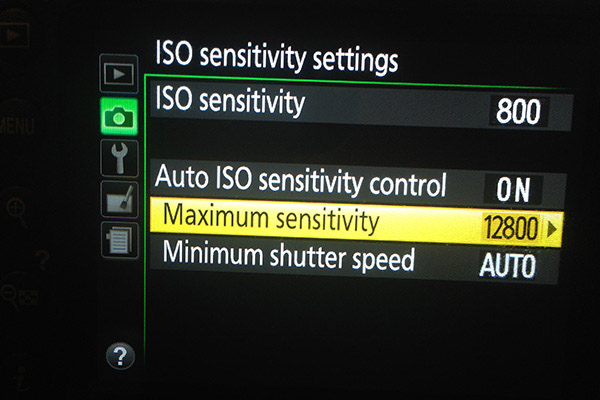 Nikon D3300 Review -- ISO options screen