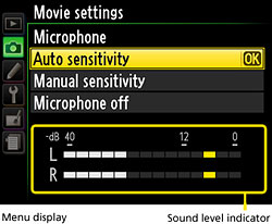 Nikon D610 Review -- D610 audio menu