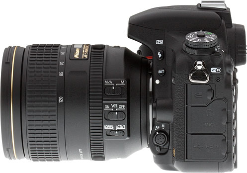 Nikon D750 review -- left view with AF-S 24-120mm lens