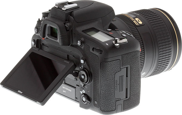 Nikon D750 review -- back view with LCD tilted up