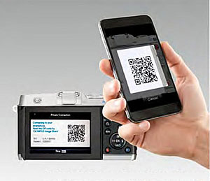 Olympus E-P5 Review - Wi-Fi setup with QR code