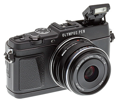 Olympus E-P5 Review - Front quarter view