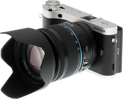 Samsung NX300 Review -- Front quarter view