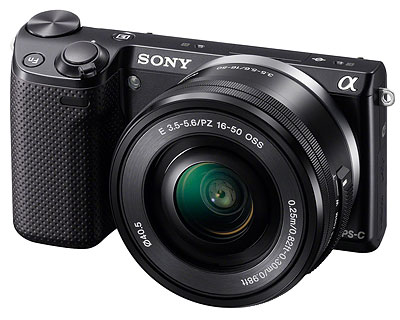 Sony NEX-5T Review -- 3/4 front view