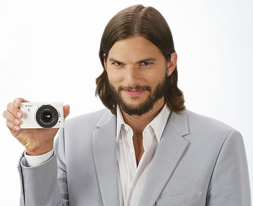 Ashton Kutcher with a Nikon 1-series camera. Photo provided by Nikon.