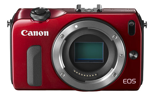 In some markets, the Canon EOS M is available in red. Photo provided by Canon.