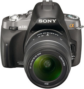 Sony's Alpha DSLR-A330 digital SLR. Photo provided by Sony Electronics Inc. Click for a bigger picture!