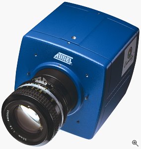 Atmel's Aviiva C2 Color Camera. Courtesy of Atmel, with modifications by Michael R. Tomkins. Click for a bigger picture!
