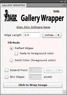 The new Gallery Wrap Panel in Blow Up 2.0.3. Screenshot provided by Alien Skin Software.