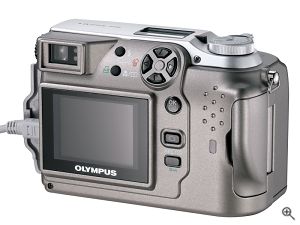 Olympus' Camedia C-3020 Zoom digital camera. Courtesy of Olympus, with modifications by Michael R. Tomkins. Click for a bigger picture!