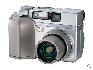 Olympus' Camedia C-3020 Zoom digital camera. Courtesy of Olympus, with modifications by Michael R. Tomkins. Click for a bigger picture!