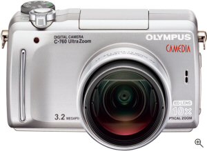 Olympus' Camedia C-760 UltraZoom. Courtesy of Olympus, with modifications by Michael R. Tomkins. Click for a bigger picture!