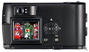Olympus' Camedia Brio D-150 digital camera,  rear view. Courtesy of Olympus. Click for a bigger picture!