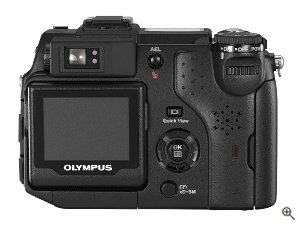 Olympus' Camedia C-5050 Zoom digital camera. Courtesy of Olympus, with modifications by Michael R. Tomkins. Click for a bigger picture