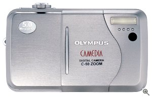 Olympus' Camedia C-50 Zoom digital camera. Courtesy of Olympus, with modifications by Michael R. Tomkins. Click for a bigger picture