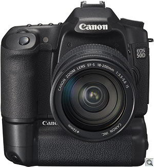 Canon EOS 50D digital SLR. Courtesy of Canon, with modifications by Zig Weidelich. Click for a bigger picture!