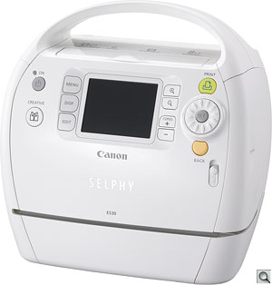 Canon Selphy ES30 printer. Courtesy of Canon, with modifications by Zig Weidelich. Click for a bigger picture!