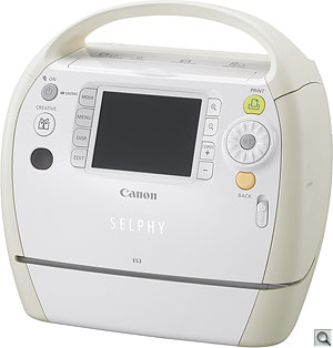 Canon Selphy ES3 printer. Courtesy of Canon, with modifications by Zig Weidelich. Click for a bigger picture!