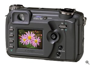 Casio's QV-5700 digital camera. Courtesy of Casio, with modifications by Michael R. Tomkins. Click for a bigger picture!