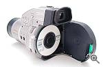 Sony's Mavica MVC-CD1000 digital camera, rear view with CD-R drive open. Copyright (c) 2000, The Imaging Resource - click for a bigger picture!