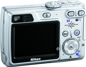 Nikon's Coolpix 5900 digital camera. Courtesy of Nikon, with modifications by Michael R. Tomkins. Click for a bigger picture!