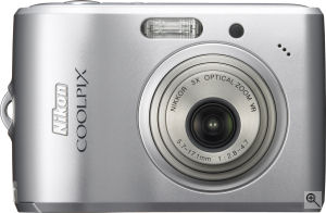 Nikon's Coolpix L15 digital camera. Courtesy of Nikon, with modifications by Michael R. Tomkins. Click for a bigger picture!