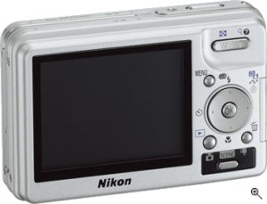 Nikon's Coolpix S2 digital camera. Courtesy of Nikon, with modifications by Michael R. Tomkins. Click for a bigger picture!