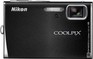Nikon's Coolpix S51 digital camera. Courtesy of Nikon, with modifications by Michael R. Tomkins. Click for a bigger picture!