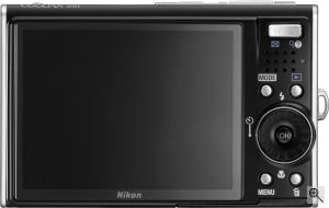 Nikon's Coolpix S51 digital camera. Courtesy of Nikon, with modifications by Michael R. Tomkins. Click for a bigger picture!