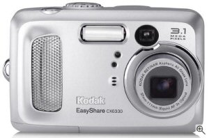Kodak's EasyShare CX6330 digital camera. Courtesy of Kodak, with modifications by Michael R. Tomkins. Click for a bigger picture!