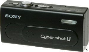Sony Cyber-shot DSC-U40 digital camera. Courtesy of Sony, with modifications by Michael R. Tomkins. Click for a bigger picture!