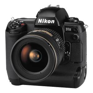 Nikon's D1H digital camera, front left quarter view.
