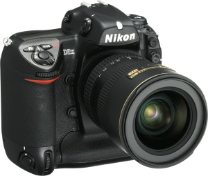 Nikon's D2x digital camera. Courtesy of Nikon, with modifications by Michael R. Tomkins. Click for a bigger picture!