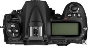 Nikon's D300 digital SLR. Courtesy of Nikon, with modifications by Michael R. Tomkins. Click for a bigger picture!
