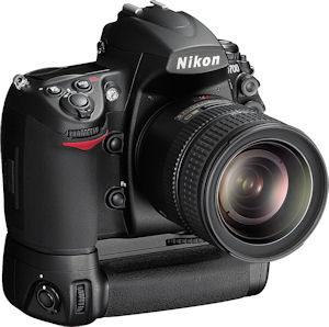 Nikon's D700 digital SLR. Courtesy of Nikon, with modifications by Michael R. Tomkins. Click for a bigger picture!