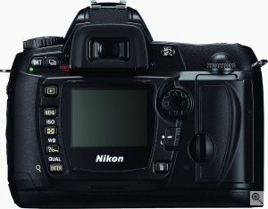 Nikon's D70s digital SLR. Courtesy of Nikon, with modifications by Michael R. Tomkins. Click for a bigger picture!
