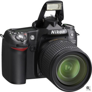 Nikon's D80 digital SLR. Courtesy of Nikon, with modifications by Michael R. Tomkins. Click for a bigger picture!