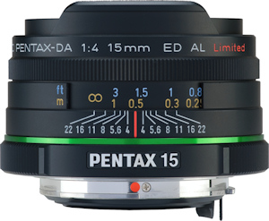 smc Pentax DA 15mm F4 ED AL Limited lens. Photo provided by Pentax Imaging Co. Click for a bigger picture!