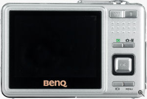 BenQ's DC-E600 digital camera. Courtesy of BenQ, with modifications by Michael R. Tomkins. Click for a bigger picture!