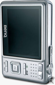 BenQ's DC-E600 digital camera. Courtesy of BenQ, with modifications by Michael R. Tomkins. Click for a bigger picture!